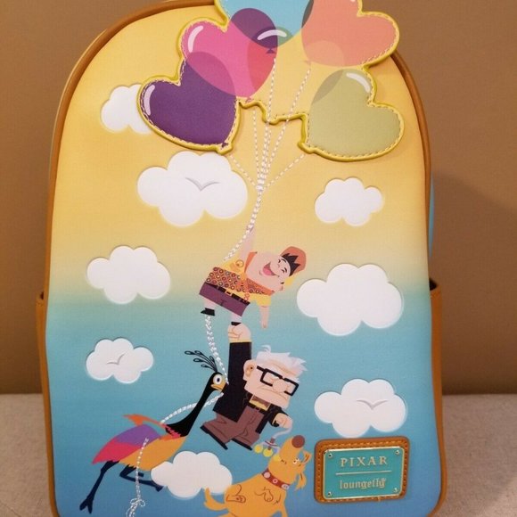 Loungefly Disney Pixar Up Heart Balloons Russel Carl Dug kevin Mini Backpack NEW main image 12